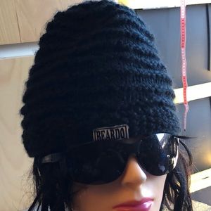 Beardo Women's Black Knitting Beanie Winter Hats Size One